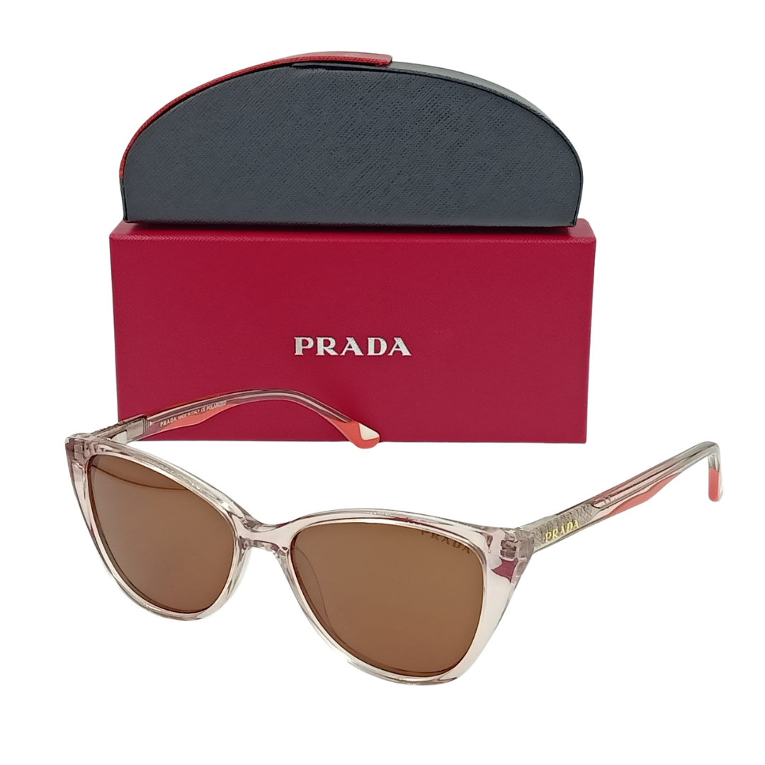 Lunettes de soleil Prada  PR01VS Rose transparent/Marron