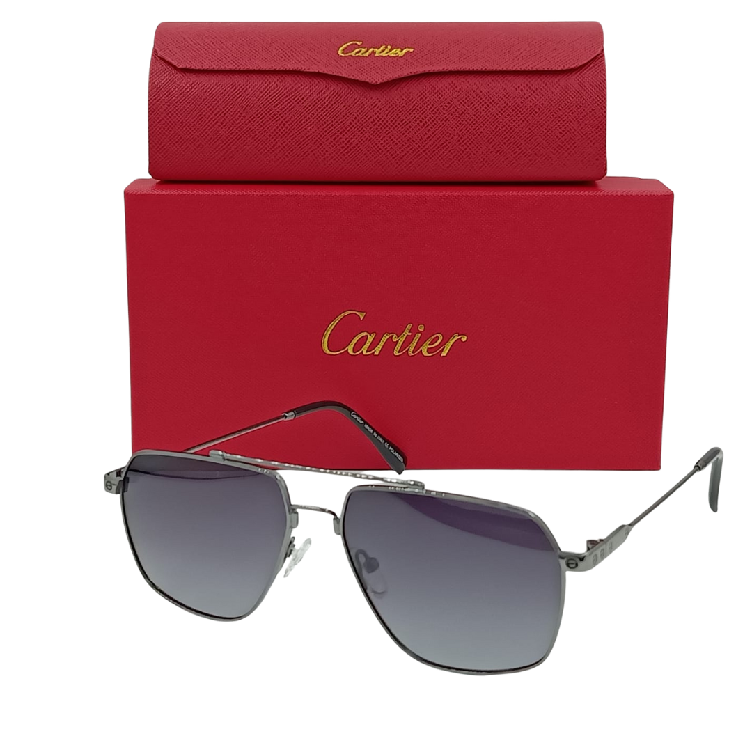 Lunettes de soleil Cartier CR2247T Métal Gris/Noir