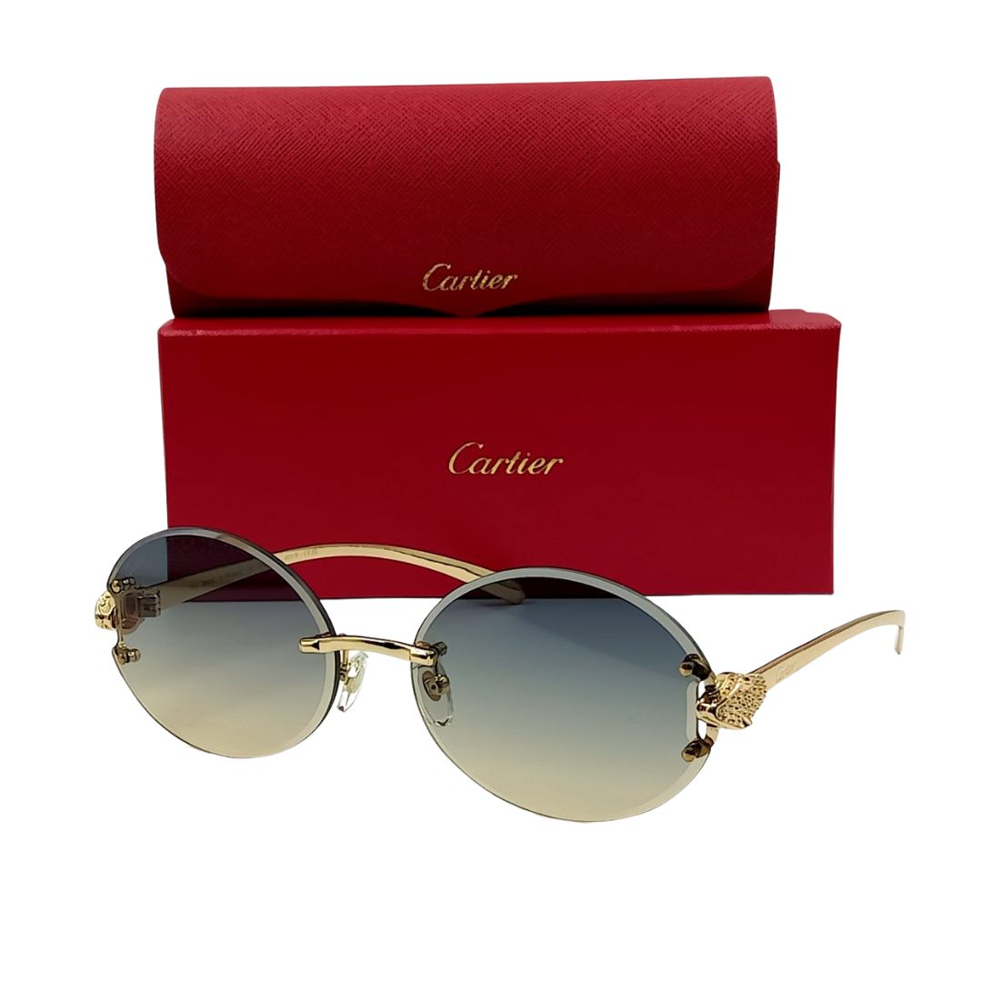 Lunettes de soleil CARTIER  CT0555 Bleu D/Gold